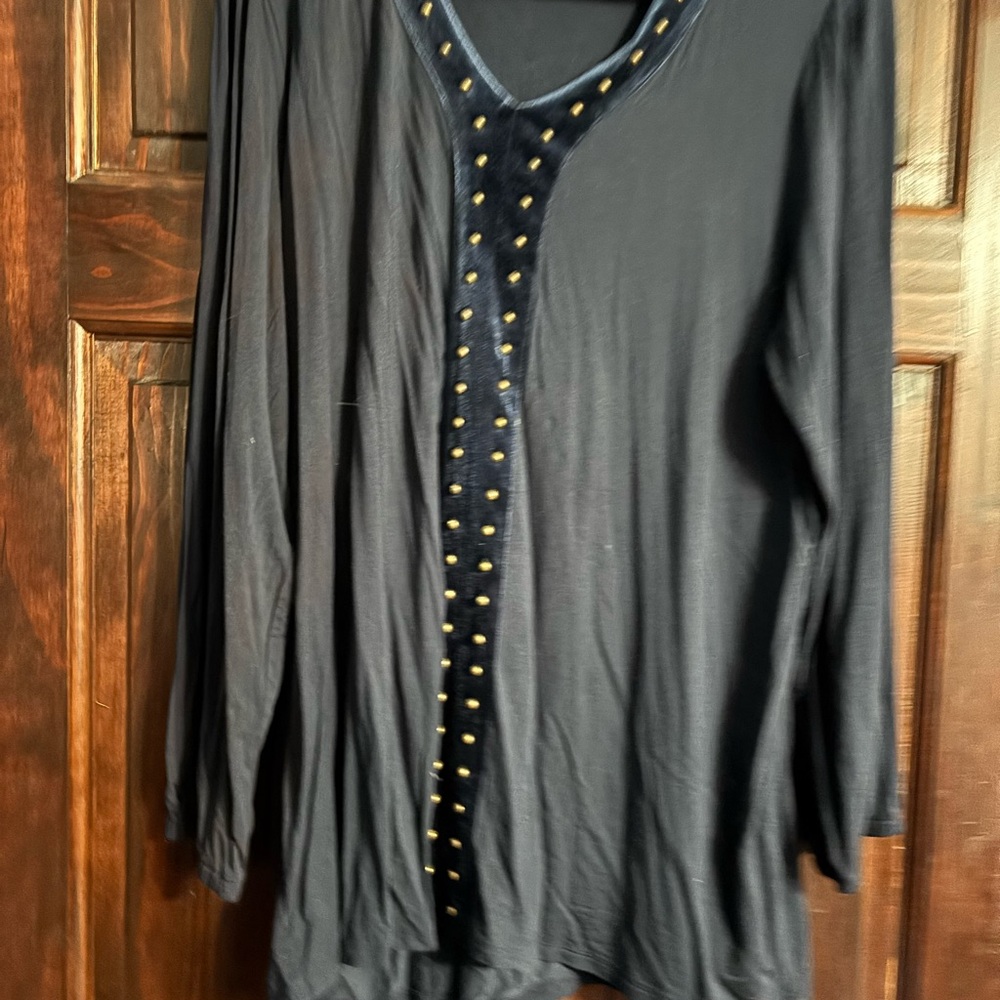 Black Studded Women's Top